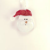 Santa Clause fused glass Christmas Decoration made local by annette whelan